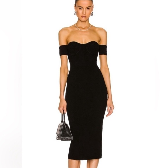 New! Helmut lang black Contour Midi Dress 🖤 Small NWT! - Picture 3 of 7